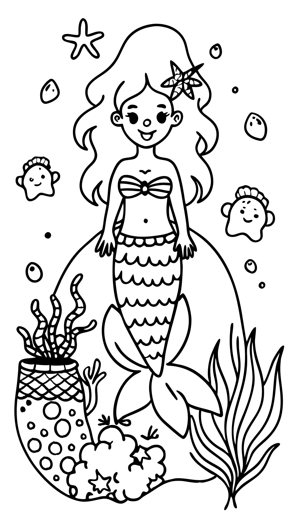 printable mermaid coloring page